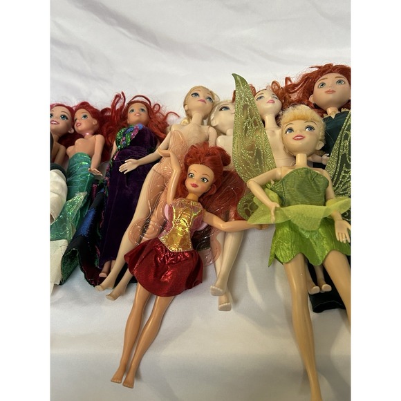 Disney Princess & Fairies Doll Lot 17 Ariel Merida Elsa Tinker Bell Rapunzel - Picture 6 of 11